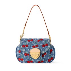 X Tm Sunset Bag Monogram Denim With Cherries M13680 Uk