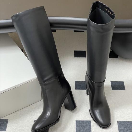 replica D-TOWN HEELED BOOTS BLACK SUPPLE CALFSKIN - CD428 UK