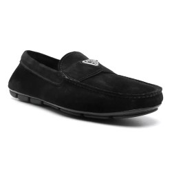 LEATHER DRIVING SHOES IN BLACK - PD232 UK