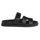 Hermes Chypre Black Leather Sandals Profile View Hermes Chypre black leather sandals shown from profile view