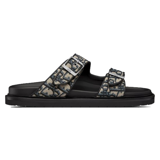 replica AQUA SANDALS BEIGE AND BLACK OBLIQUE JACQUARD - CDS37 UK
