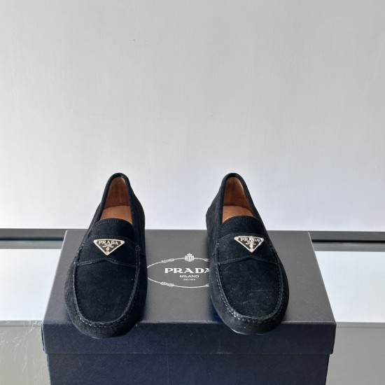 replica LEATHER DRIVING SHOES IN BLACK - PD232 UK