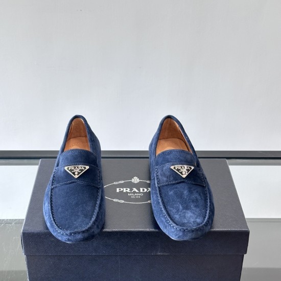 replica LEATHER DRIVING SHOES IN BLUE - PD233 UK