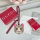 Gucci Women's Cat Shaped Monogram Canvas Bag Charm with packaging and red box