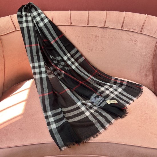replica CHECK WOOL SILK SCARF UK