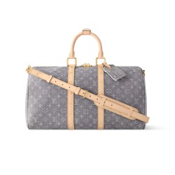 Keepall Bandouliere 45 Bag Cloudy Gray Monogram Denim M13748 Uk