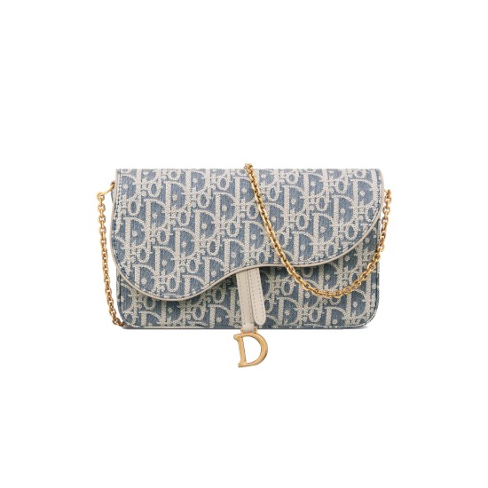 Replica MEDIUM SADDLE POUCH WITH CHAIN BLUE OBLIQUE CHAMBRAY WITH RAFFIA EFFECT UK replica MEDIUM SADDLE POUCH WITH CHAIN BLUE OBLIQUE CHAMBRAY WITH RAFFIA EFFECT UK