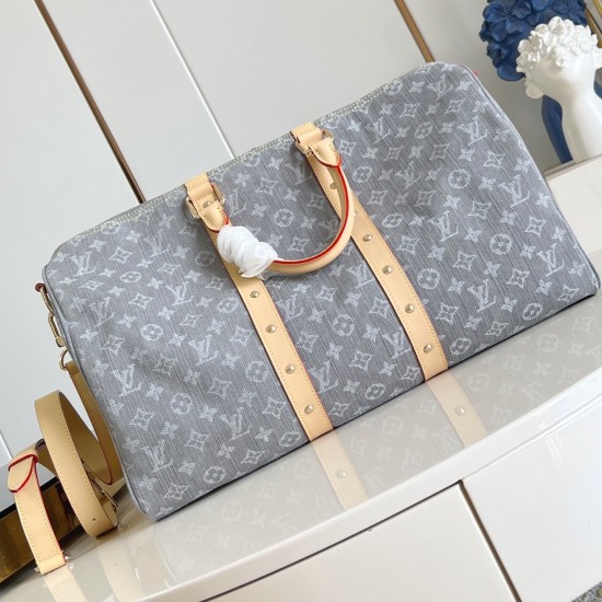 Replica Keepall Bandouliere 45 Bag Cloudy Gray Monogram Denim M13748 Uk - 15343 - Buddha Luxury