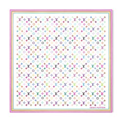 X TAKASHI MURAKAMI MONOGRAM MULTICOLOR SQUARE 90 IN WHITE M94967 UK