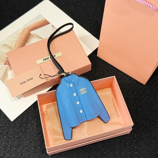 replica LEATHER SHIRT KEYCHAIN IN BLUE UK