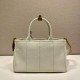 Replica Prada 14134 PFR#17536 Buddha Luxury Replica Jardiniere Large Cotton Canvas Handbag In White Uk - 14134 - Buddha Luxury