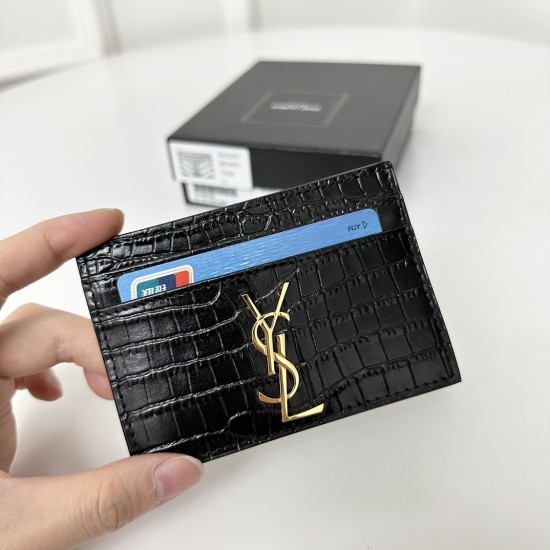 Replica CASSANDRE CROC-EMBOSSED LEATHER YSL CARD HOLDER IN BLACK UK replica CASSANDRE CROC-EMBOSSED LEATHER YSL CARD HOLDER IN BLACK UK