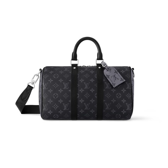 replica KEEPALL BANDOULIERE 35 BAG BLACK MONOGRAM ECLIPSE CANVAS M46655 UK