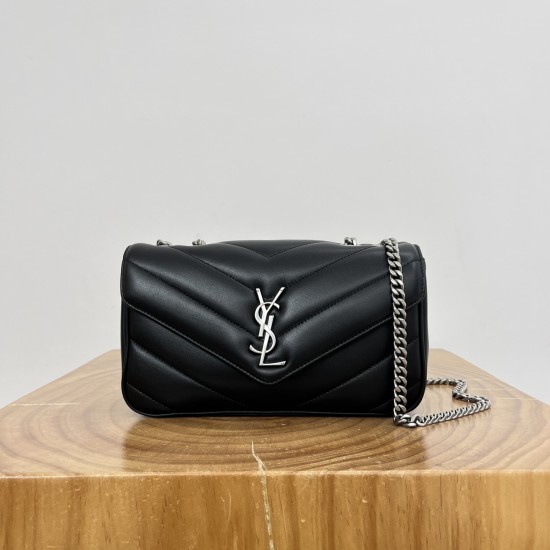 Replica Loulou Black Lambskin Shoulder Bag Uk - 12028 - Buddha Luxury