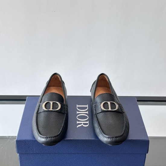 replica ODEON LOAFERS BLACK GRAINED CALFSKIN - CD423 UK