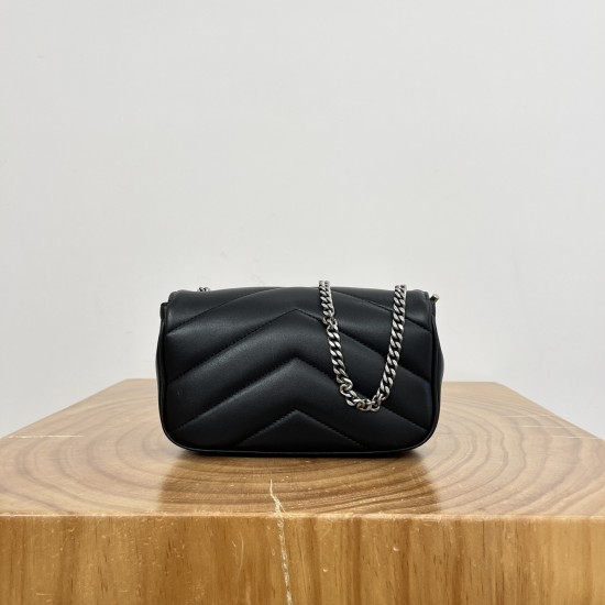 Replica Ysl 12029 YFR#18391 Buddha Luxury Replica Loulou Mini Chain Bag In Black Uk - 12029 - Buddha Luxury