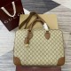 replica GG EMBLEM MEDIUM BRIEFCASE BROWN LEATHER UK