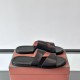 Replica Loro Piana 11752 LFR#17252 Buddha Luxury Replica Pilat Plain Walk Sandals Black Calfskin - Lrs1 Uk - 11752 - Buddha Luxury