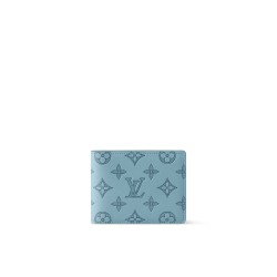 MULTIPLE WALLET SKY BLUE MONOGRAM SHADOW CALF LEATHER M14802 UK