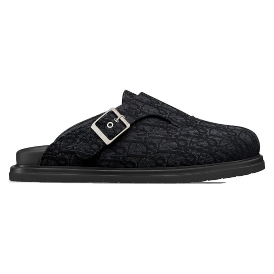 replica AQUA MULES BLACK OBLIQUE JACQUARD - CDS25 UK