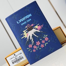 Passport Cover Blue Monogram Canvas M25967 Uk