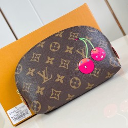 x TAKASHI MURAKAMI COSMETIC POUCH PM BAG BROWN MONOGRAM CANVAS M13766 UK