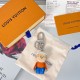 L Women's Vivienne Gym Bag Charm Key Holder Packaging Set Full set view showing the L Women's Vivienne Gym Bag Charm Key Holder resting on a dust bag alongside branded packaging.