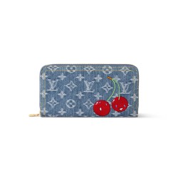 X Takashi Murakami Zippy Wallet Monogram Cherry Denim M23161 Uk