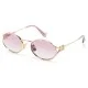 Miu Miu Women's Oval Frame Pink Gold Sunglasses Angled View Miu Miu Women's Oval Frame Pink Gold Sunglasses angled studio view