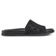 Gucci Black Gg Suede Slide Sandals Side Profile Profile view of black Gucci slide sandals showing suede strap