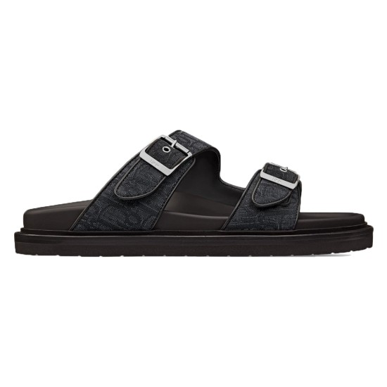 replica AQUA SANDALS BLACK OBLIQUE JACQUARD - CDS36 UK