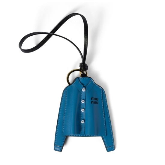 replica LEATHER SHIRT KEYCHAIN IN BLUE UK