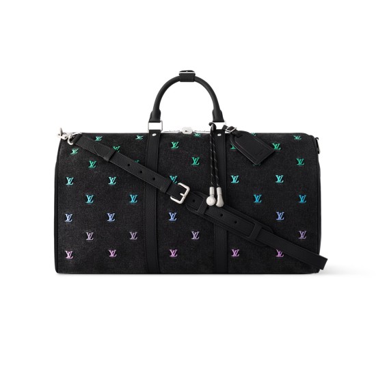 replica KEEPALL BANDOULIERE 50 BAG BLACK BLASON DENIM M13966 UK