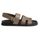 Hermes Genius Sandals in Etoupe Leather side profile view in black