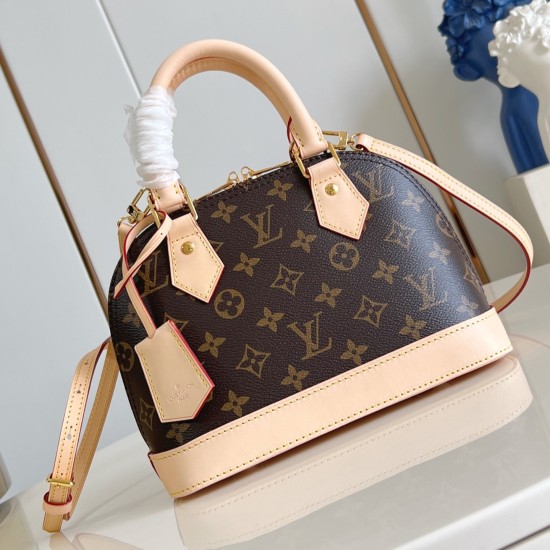 replica ALMA BB HANDBAG BROWN MONOGRAM CANVAS M46990 UK