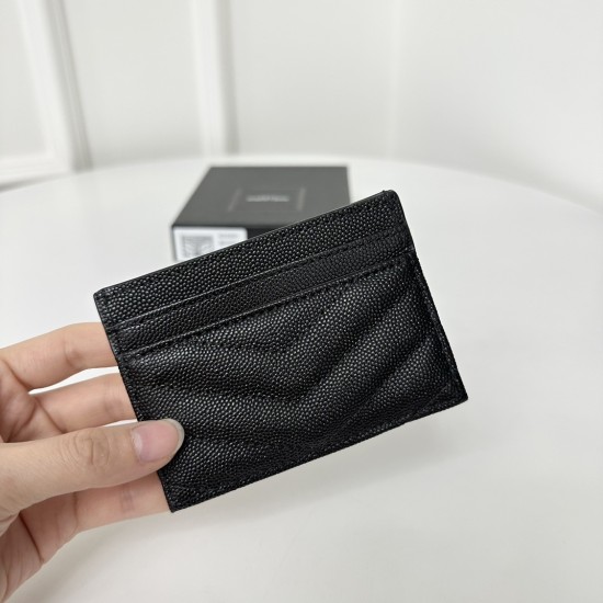 replica CASSANDRE YSL CARD CASE BLACK GRAINED LEATHER UK