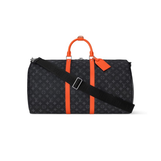 replica KEEPALL BANDOULIERE 55 BAG BLACK MONOGRAM ECLIPSE CANVAS M15253 UK