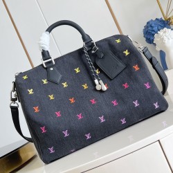 Speedy 40 Bandouliere Gradient Orange Lv Blason Denim M14136 Uk