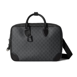 GG EMBLEM MEDIUM BRIEFCASE BLACK LEATHER UK