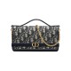 replica 30 MONTAIGNE CIGALE POUCH WITH CHAIN BLUE OBLIQUE JACQUARD UK