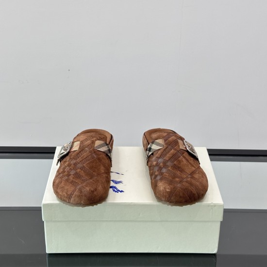 replica CHECK SUEDE URCHIN CLOGS IN BROWN - BBRS4 UK