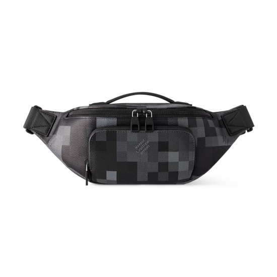 replica RUSH BUMBAG BLACK DAMOFLAGE BLACK COATED CANVAS M14920 UK