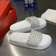 Replica Christian Louboutin 11773 CFR#17625 Buddha Luxury Replica Pool Roc Slides White Gold Spikes - Cls16 Uk - 11773 - Buddha Luxury