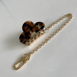 HAIR CLIP BAG CHARM DARK TORTOISE M02911 UK