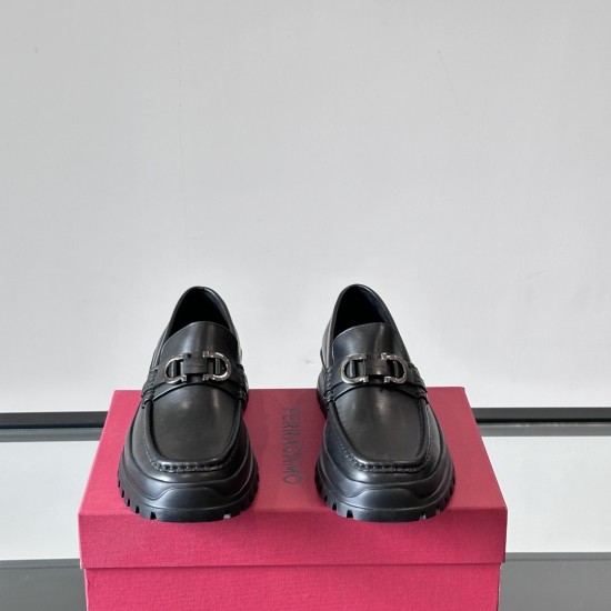 replica LEATHER LOAFERS IN BLACK - SF78 UK