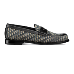 GRANVILLE LOAFERS BEIGE AND BLACK OBLIQUE JACQUARD - CD233 UK