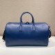 replica SAFFIANO LEATHER TRAVEL BAG IN BLUE UK