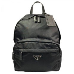 Prada Men's Triangle Logo Pocket Backpack