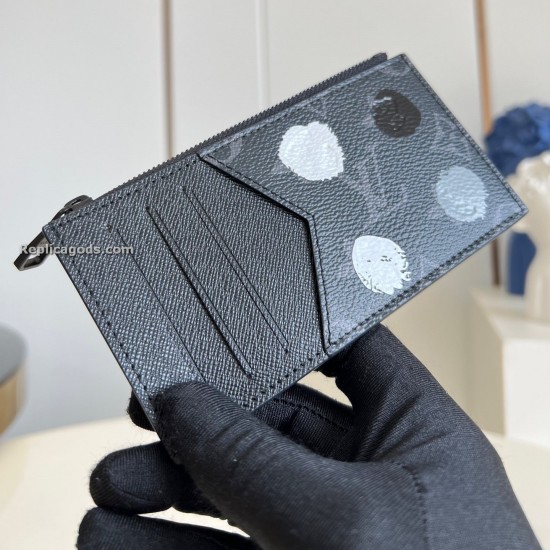replica X YAYOI KUSAMA COIN CARD HOLDER MONOGRAM ECLIPSE CANVAS IN BLACK M81930 UK