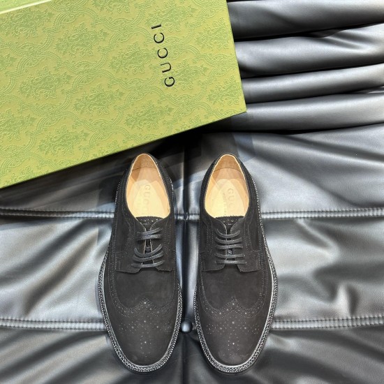 Replica LACE-UP SHOES WITH BROGUE DETAILS BLACK SUEDE - GC408 UK replica LACE-UP SHOES WITH BROGUE DETAILS BLACK SUEDE - GC408 UK